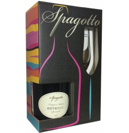 Игристое вино "Spagotto" Ortrugo DOC, gift set with glass