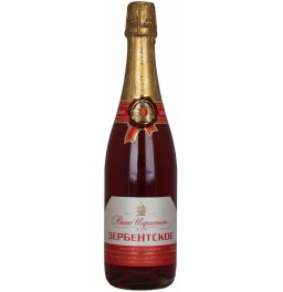 Игристое вино "Дербентское", Российское шампанское, красное полусладкое