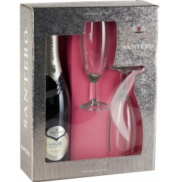 Игристое вино Santero, Brut, gift box with 2 glasses