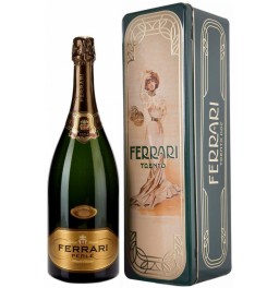 Игристое вино Ferrari, "Perle" Brut, 2007, Trento DOC, metal box, 1.5 л