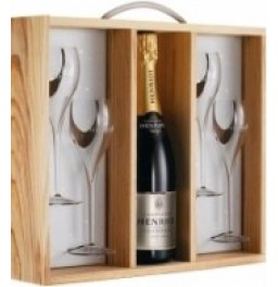 Шампанское Henriot Brut Rose with box and glasses