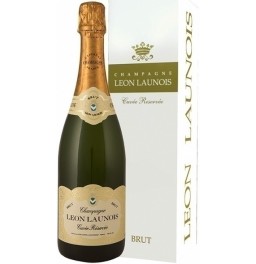 Шампанское Leon Launois, "Cuvee Reservee" Brut Blanc, Champagne AOC, gift box