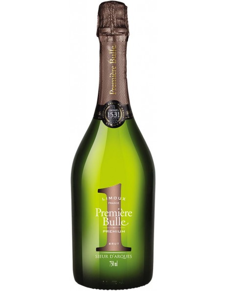 Игристое вино Sieur d'Arques, Premiere Bulle Premium Brut, Cremant de Limoux AOC, 2015