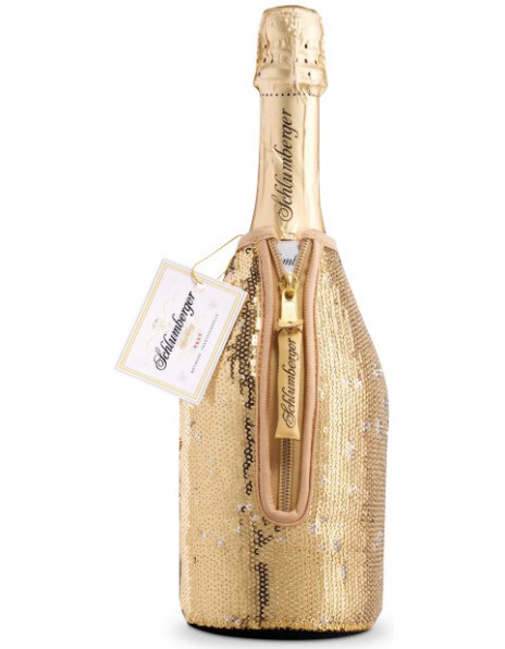 Игристое вино Schlumberger, Sparkling Brut Vintage, in Bottle Cooler with sequins