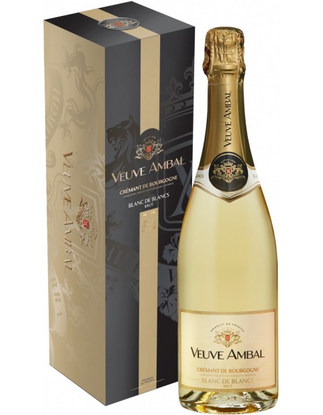 Игристое вино Veuve Ambal, Blanc de Blancs Brut, Cremant de Bourgogne AOC, gift box