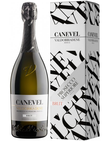 Игристое вино Canevel, Prosecco Valdobbiadene Superiore DOCG Brut, gift box