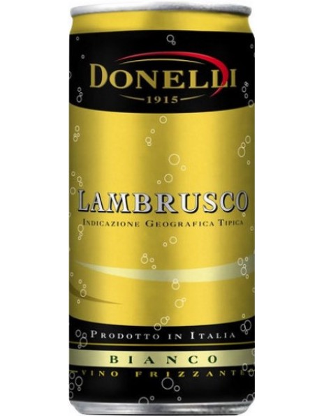Игристое вино Donelli, Lambrusco dell'Emilia IGT Bianco, in can, 200 мл