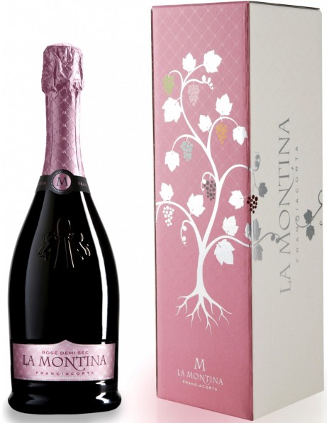 Игристое вино La Montina, Franciacorta DOCG Rose Demi Sec, gift box