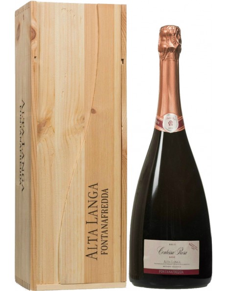 Игристое вино Fontanafredda, "Contessa Rosa" Rose, Alta Langa DOCG, 2012, wooden box, 1.5 л