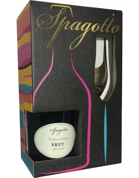 Игристое вино "Spagotto" Brut, gift set with glass