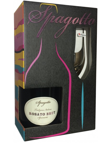Игристое вино "Spagotto" Rosato Brut, gift set with glass