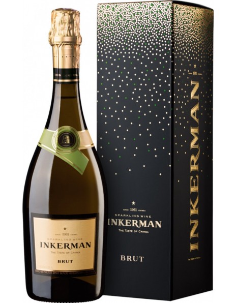Игристое вино "Инкерман" Брют, в подарочной коробке