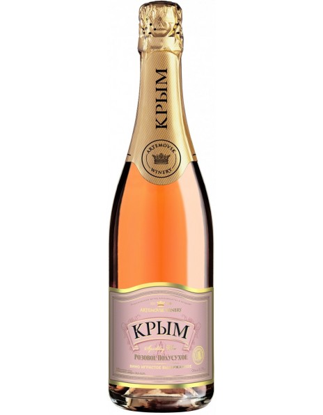 Игристое вино "Крым" розовое полусухое