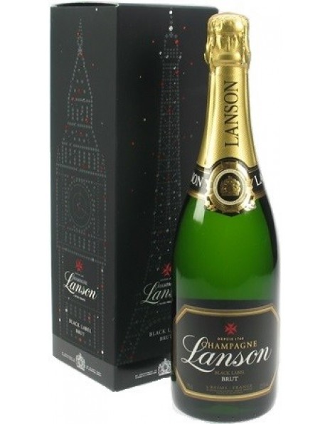 Шампанское Lanson, "Black Label" Brut, gift box "City"