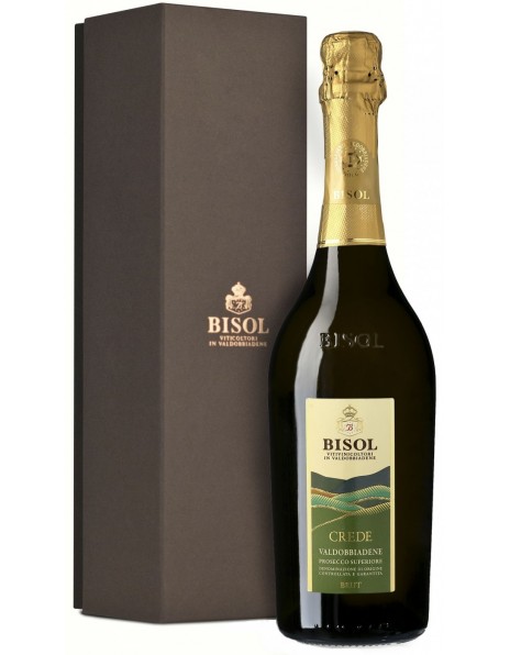 Игристое вино Bisol, "Crede", Prosecco di Valdobbiadene Superiore DOCG, 2014, gift box