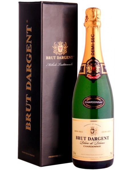 Игристое вино "Brut Dargent" Blanc de Blanc Chardonnay Demi Sec, 2013, gift box