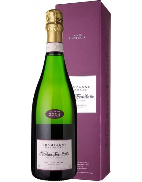 Шампанское Nicolas Feuillatte, Grand Cru Brut "Blanc de Noirs", Pinot Noir, 2004, gift box