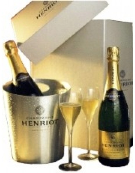 Шампанское Blanc Souverain Henriot (Blanc de Blancs), Gift carton with bucket and 2 glasses