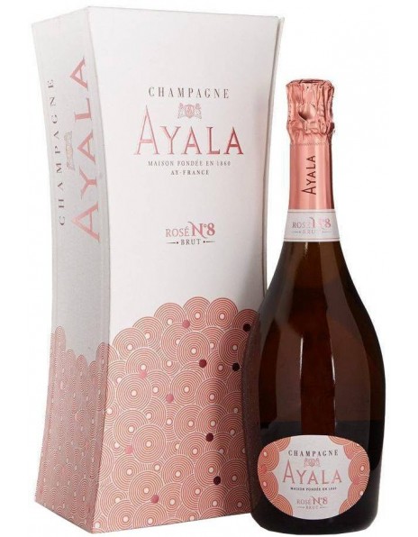 Шампанское Ayala, "Rose №8" Brut, gift box