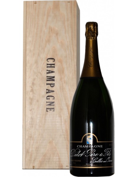 Шампанское Champagne Delot, Brut "Grande Reserve", wooden box, 1.5 л