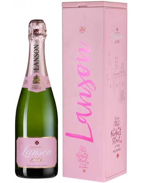 Шампанское Lanson, "Rose Label" Brut Rose, gift box "Music Box"